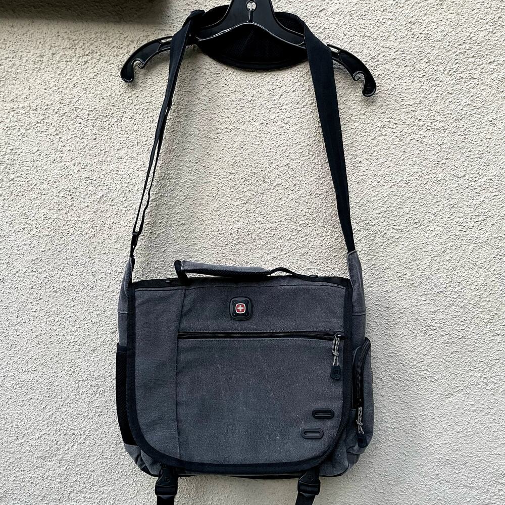 Swiss Gear The Zinc Grey Denim Messenger Bag